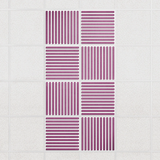 Felt Slat drop ceiling tiles in Plum with alternating slat directions, set of 8 in a 2 x 4 layout