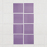 Felt Slat drop ceiling tiles in Lavender with alternating slat directions, set of 8 in a 2 x 4 layout