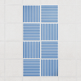 Felt Slat drop ceiling tiles in Cayman with alternating slat directions, set of 8 in a 2 x 4 layout