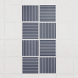Felt Slat drop ceiling tiles in Oxford with alternating slat directions, set of 8 in a 2 x 4 layout