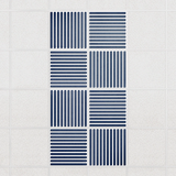 Felt Slat drop ceiling tiles in Admiral with alternating slat directions, set of 8 in a 2 x 4 layout