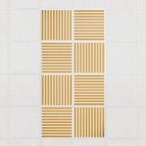 Felt Slat drop ceiling tiles in Mustard with alternating slat directions, set of 8 in a 2 x 4 layout