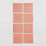 Felt Slat drop ceiling tiles in Aries with alternating slat directions, set of 8 in a 2 x 4 layout
