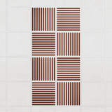 Felt Slat drop ceiling tiles in Moab with alternating slat directions, set of 8 in a 2 x 4 layout