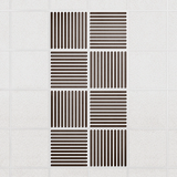 Felt Slat drop ceiling tiles in Cocoa with alternating slat directions, set of 8 in a 2 x 4 layout