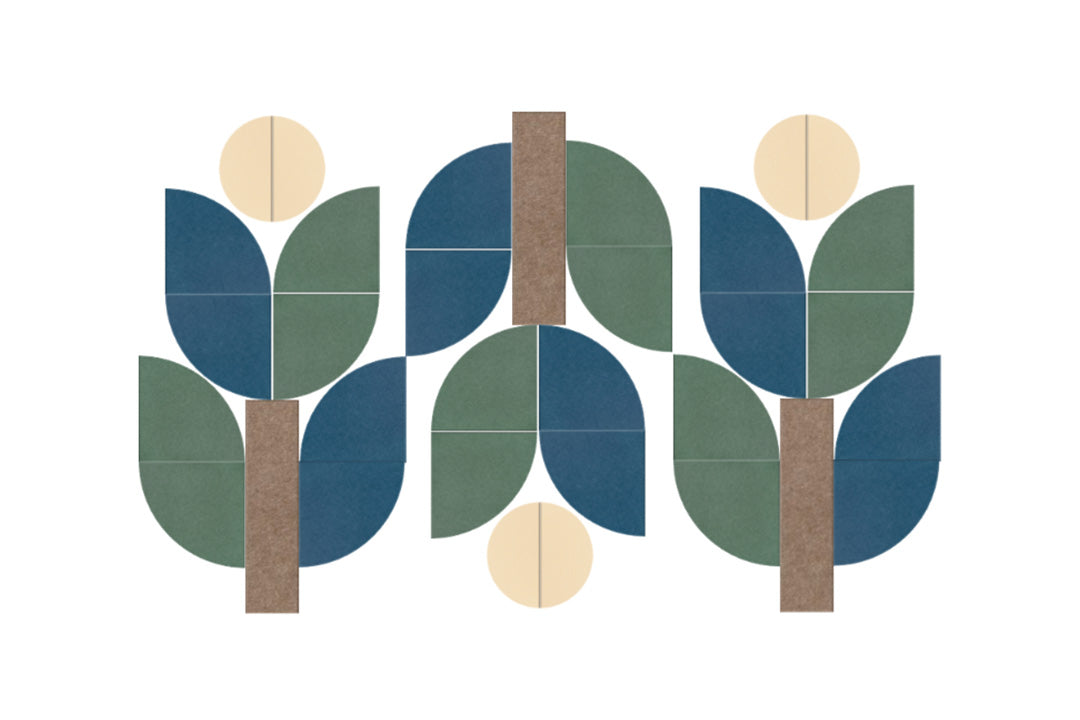 Multicolor Flower Felt Right design made from sound-dampening acoustic felt panels