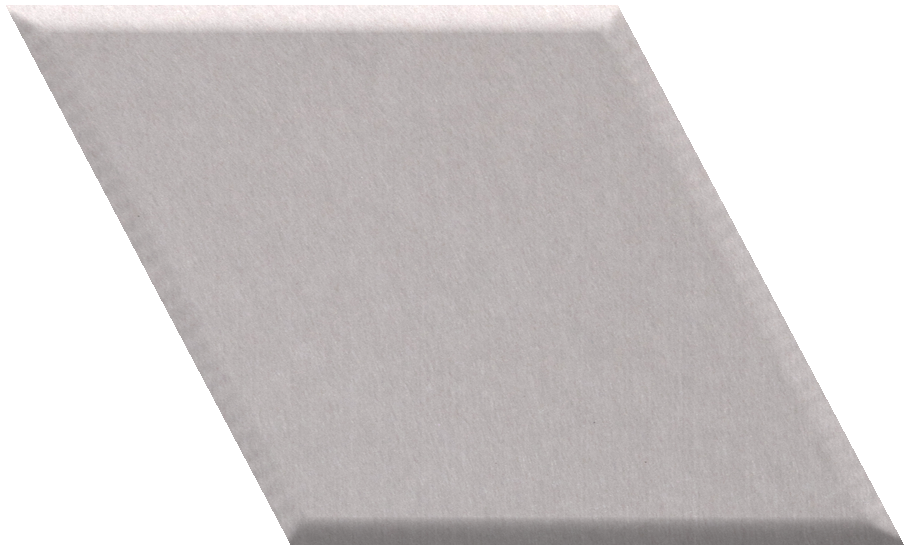 Light gray diamond-shaped tile with beveled edges, angled front view.
