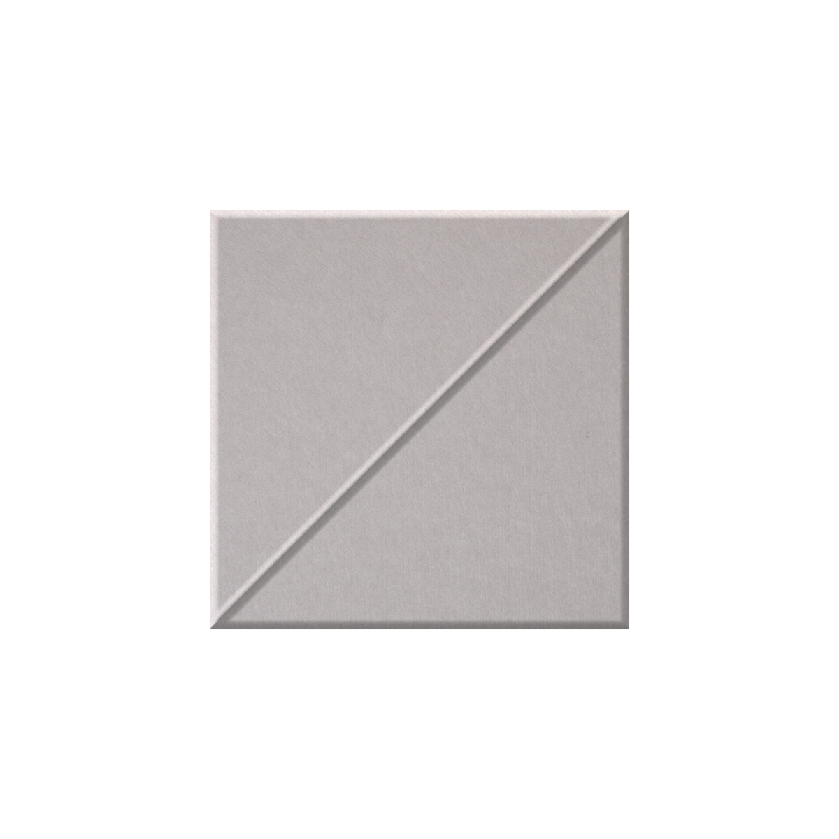 A square light gray textured tile with a diagonal line running from corner to corner, shown on a plain white background.