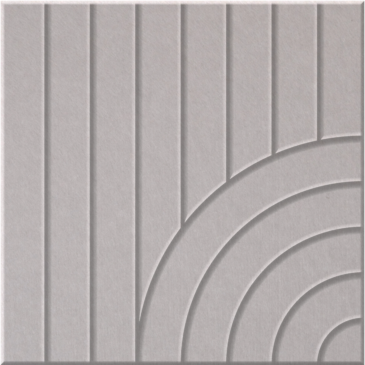 Fog 9mm Engraved Tangent felt sample with concentric quarter circle grooves
