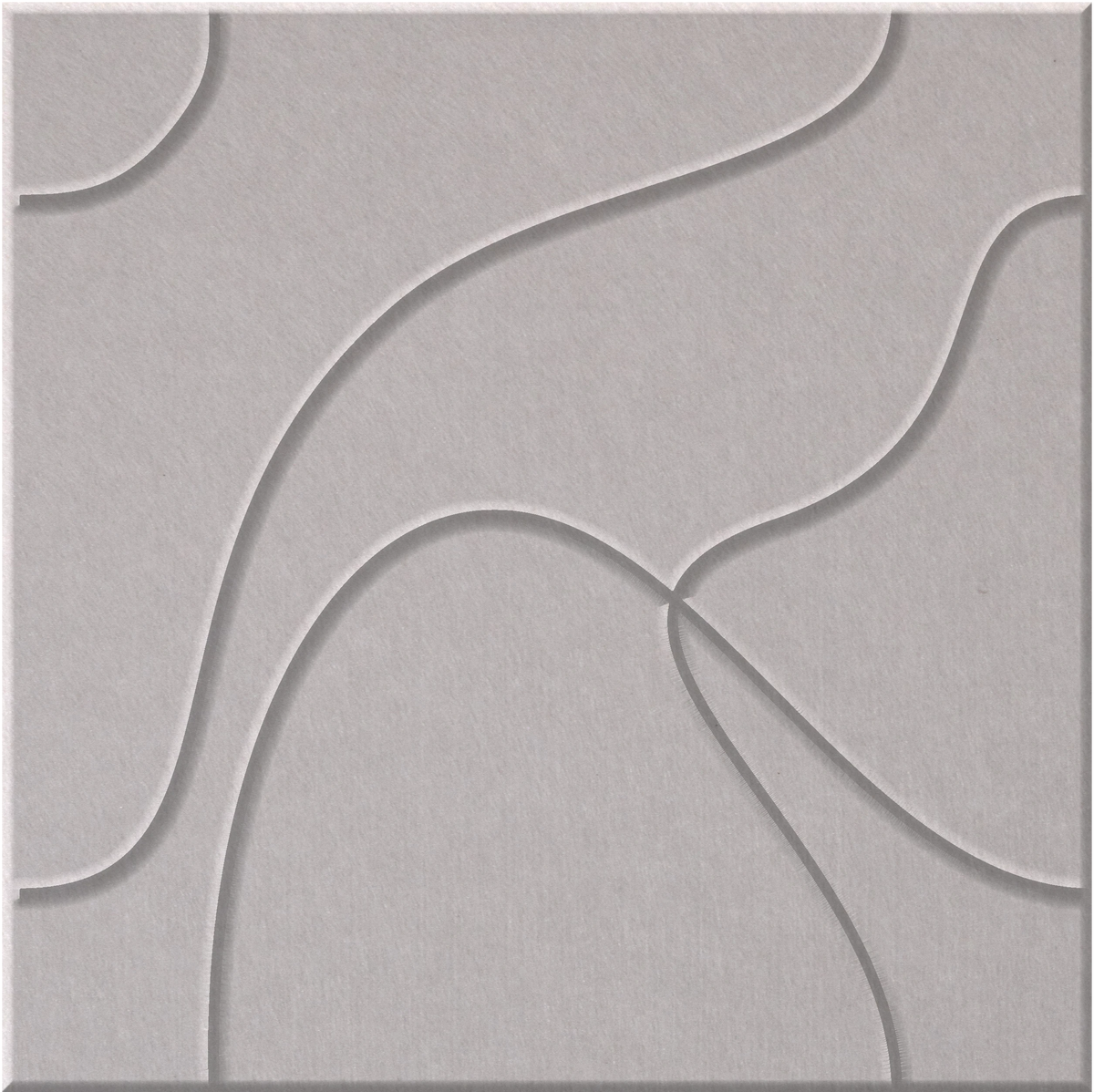 Fog 9mm Engraved Topo felt sample with flowing topographic line grooves