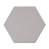 A single hexagonal tile with a matte, textured surface in a muted light blue-gray color, shown against a plain white background.
