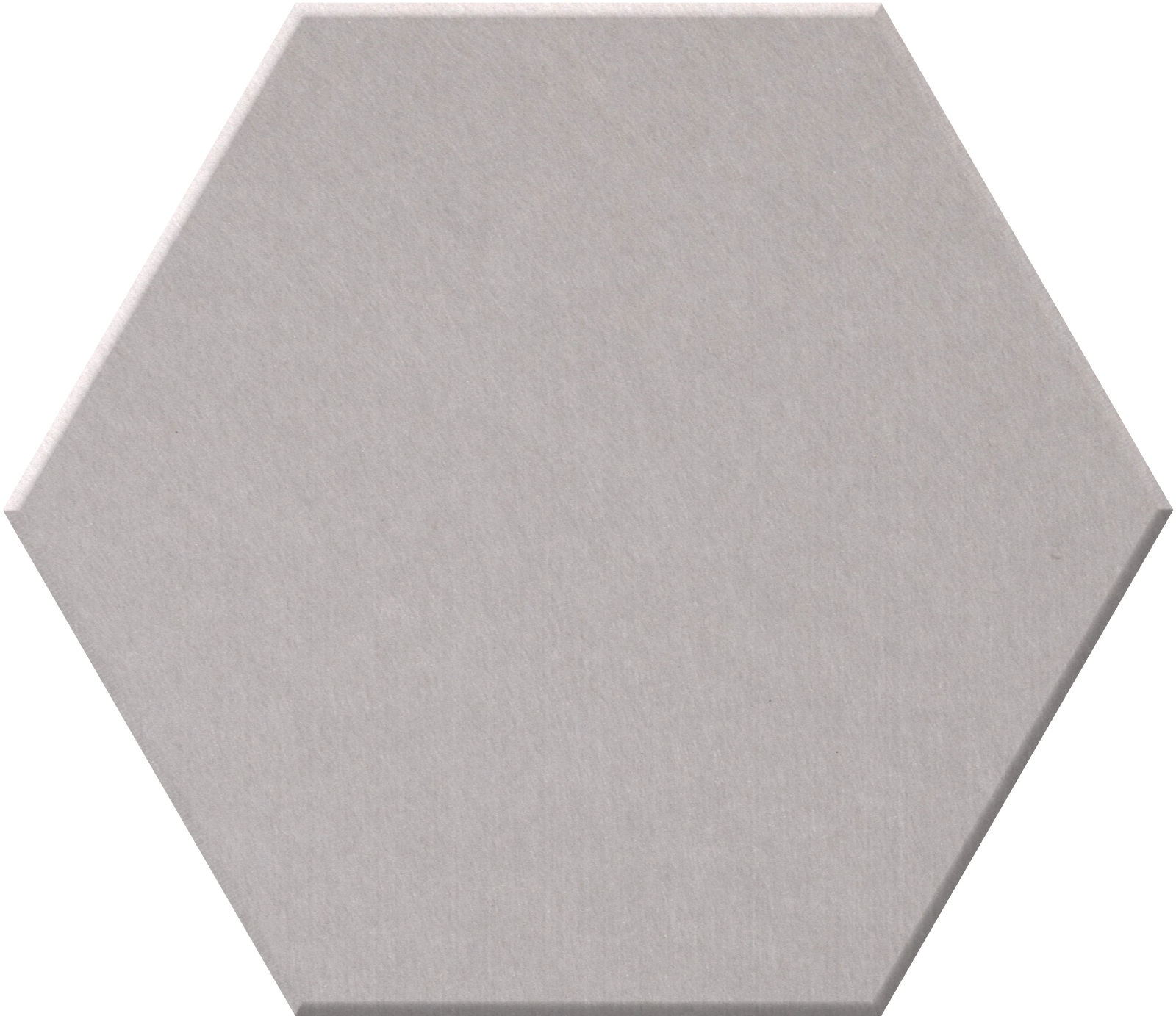 Light gray hexagonal tile with matte finish and beveled edges.