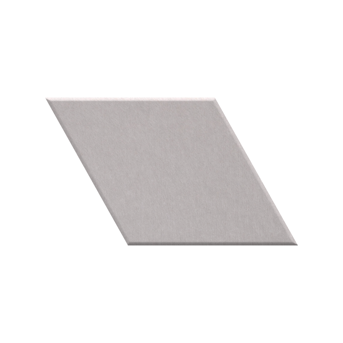 A single light gray square tile with a subtle textured surface, shown at a diagonal angle on a solid white background.