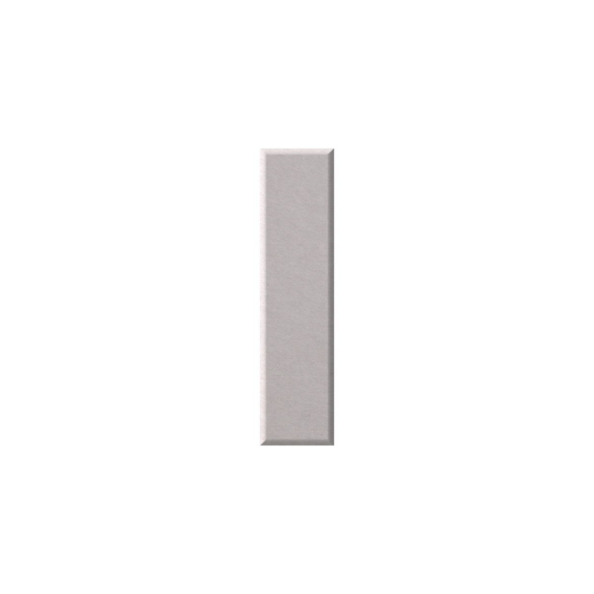 A single rectangular metallic silver pad or shield with a brushed metal texture, centered on a solid white background.
