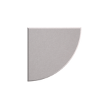 A square wall tile with a rounded bottom-right corner, featuring a light gray textured surface, shown on a solid white background.