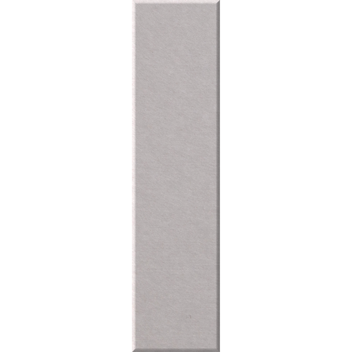 A vertical rectangular metallic panel with a brushed silver finish, centered on a plain white background.