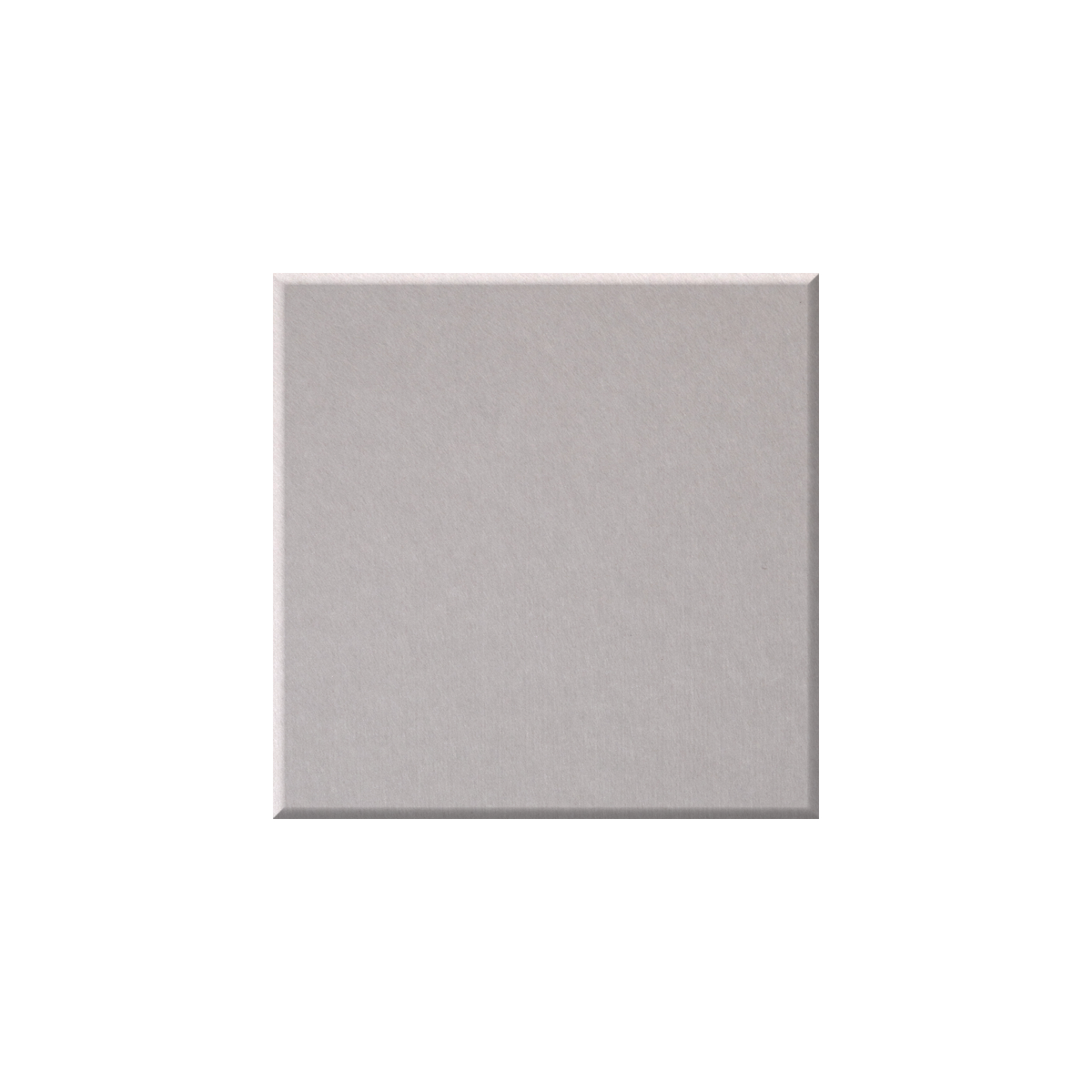 A square light gray textured tile or panel centered on a plain white background.