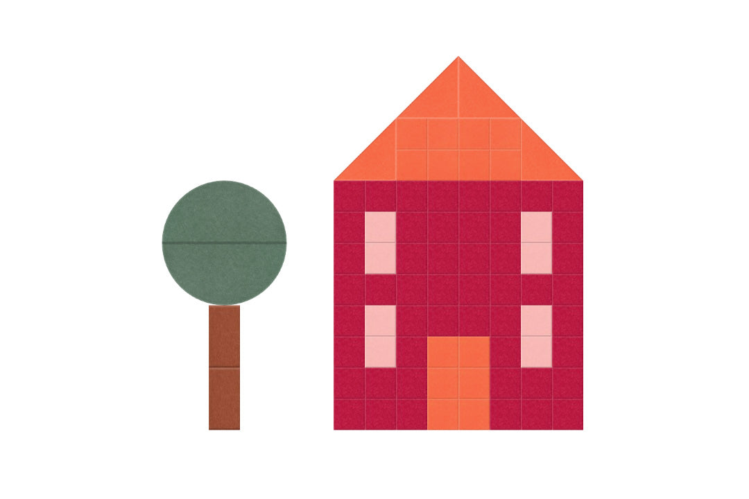 Red house Felt Right design made from sound-dampening acoustic felt panels