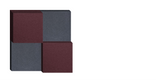 Geometric patchwork design in burgundy and gray blocks arranged in alternating pattern.