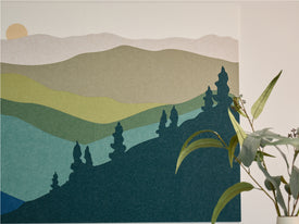 Great Smokey Mountains felt design on wall 