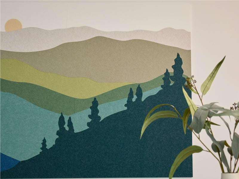 Great Smokey Mountains felt design on wall 