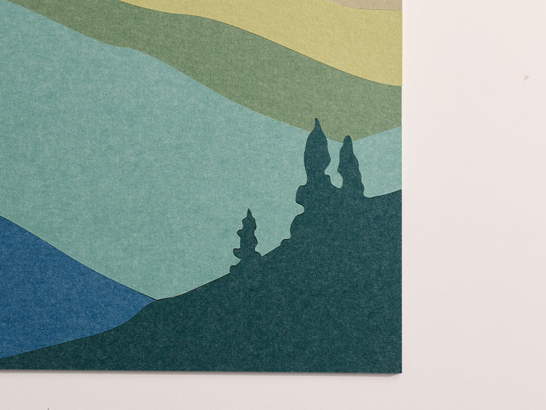 Close up shot of Great Smoky Mountains felt design