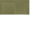 Olive green tile with diagonal herringbone pattern in center and solid border sections.