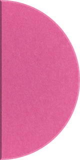 Hot Pink felt tile in a half circle shape