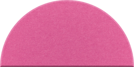 Hot Pink felt tile in a half circle shape