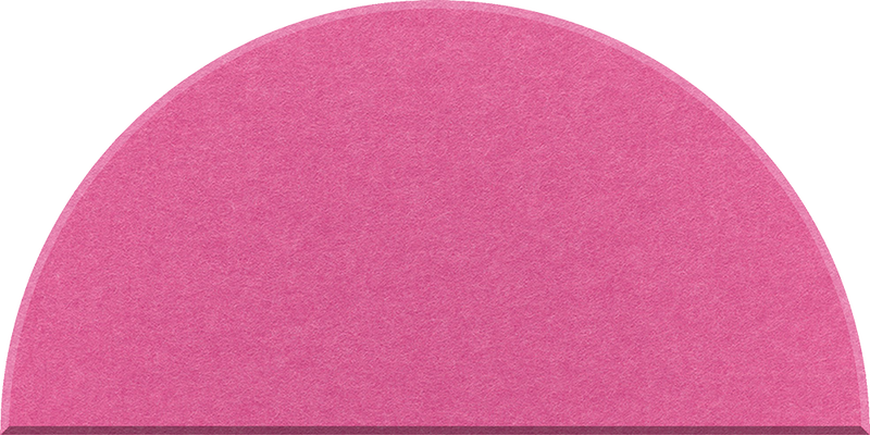 Hot Pink felt tile in a half circle shape