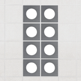 Halo felt drop ceiling tiles in Armor with white circle centers, set of 8 in a 2 x 4 layout