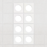 Halo felt drop ceiling tiles in Zinc with white circle centers, set of 8 in a 2 x 4 layout