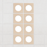 Halo felt drop ceiling tiles in Porcelain with white circle centers, set of 8 in a 2 x 4 layout
