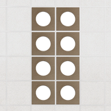 Halo felt drop ceiling tiles in Timber with white circle centers, set of 8 in a 2 x 4 layout