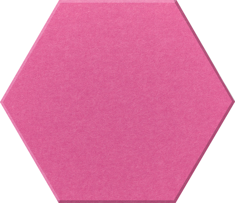 Hot Pink felt tile in a hexagon shape