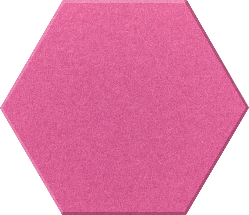 Hot Pink felt tile in a hexagon shape