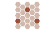 A Felt Right honeycomb patterned clay tile in a beige and brownish red color palette. 