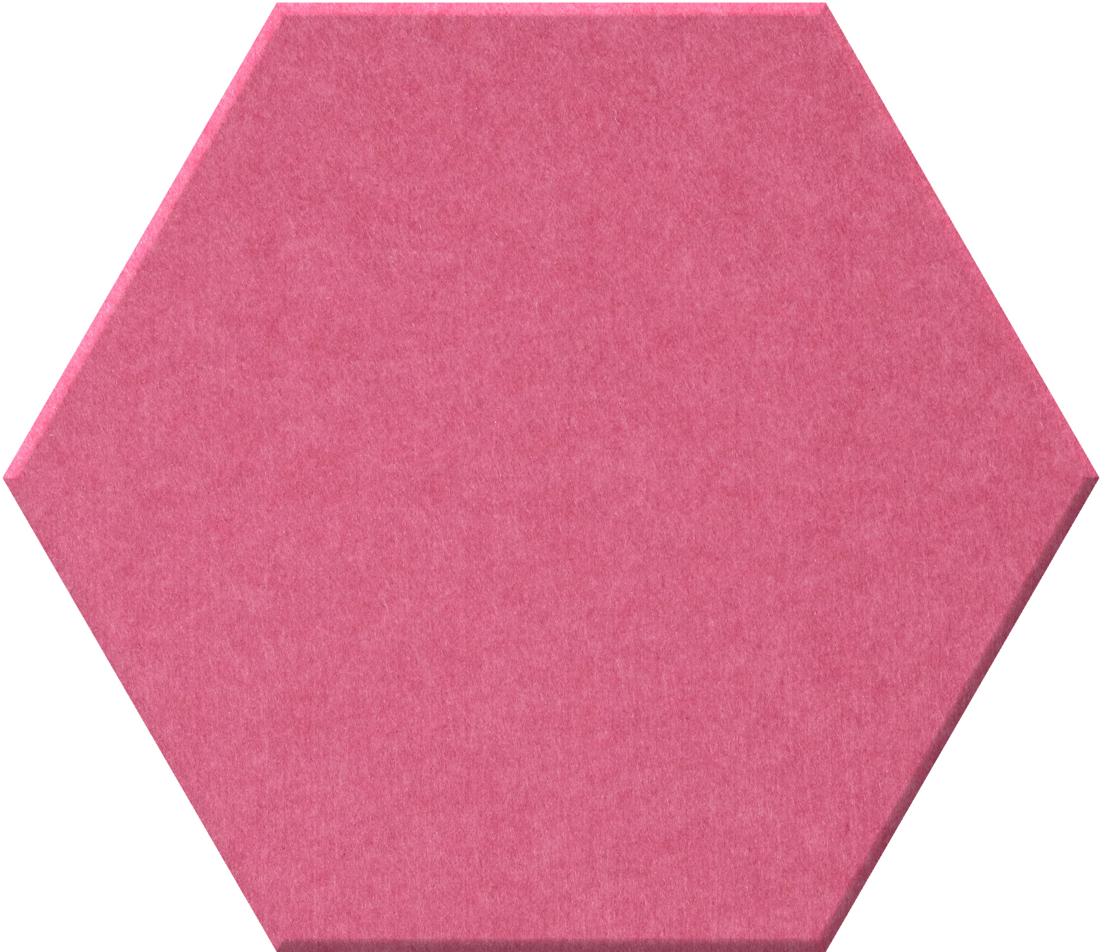 Pink hexagonal tile with textured surface.