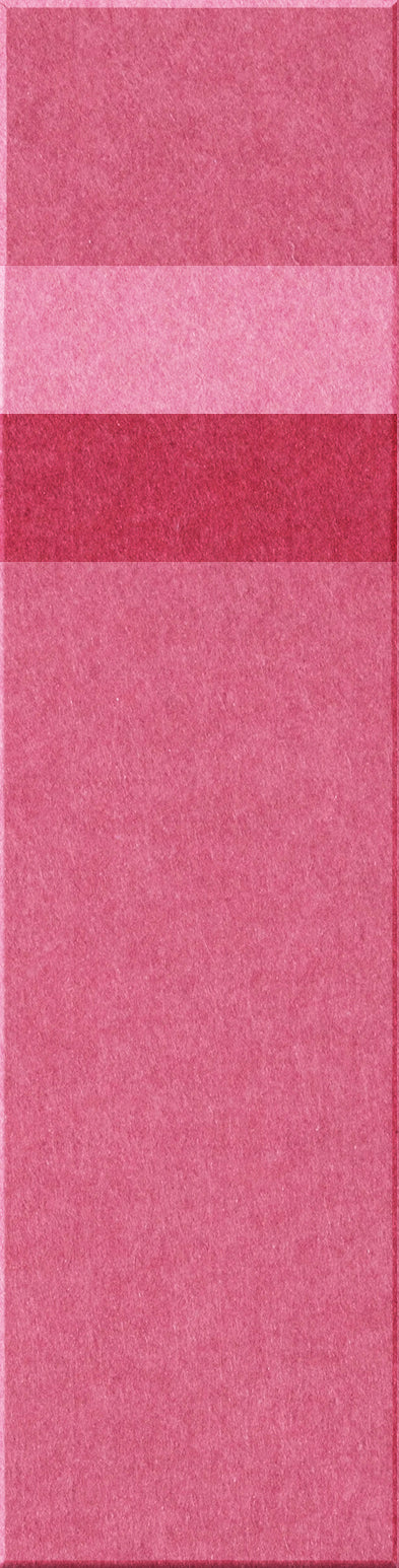 Four stacked rectangular tiles in varying shades of pink, from deep mauve to light rose, with textured surfaces.