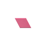 A single pink parallelogram-shaped textured tile or swatch centered on a plain white background.