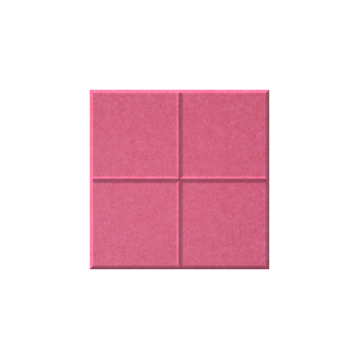 A square pink textured panel with a four-quadrant grid design, isolated on a solid white background.