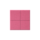 A square pink textured panel with a four-quadrant grid design, isolated on a solid white background.