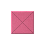 A square pink textured tile with a stitched geometric pattern, centered on a solid white background.