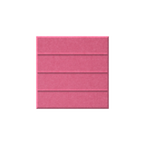 A square pink textured panel with four horizontal recessed channels, shown against a plain white background.