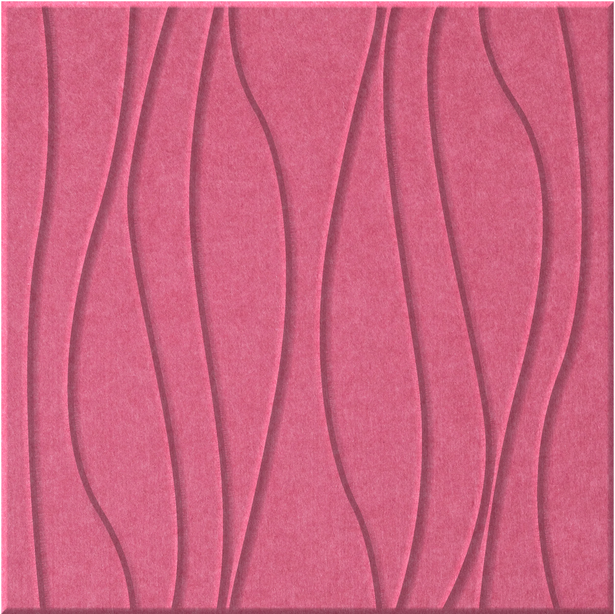 Hot Pink 9mm Engraved River felt sample with wavy vertical grooves