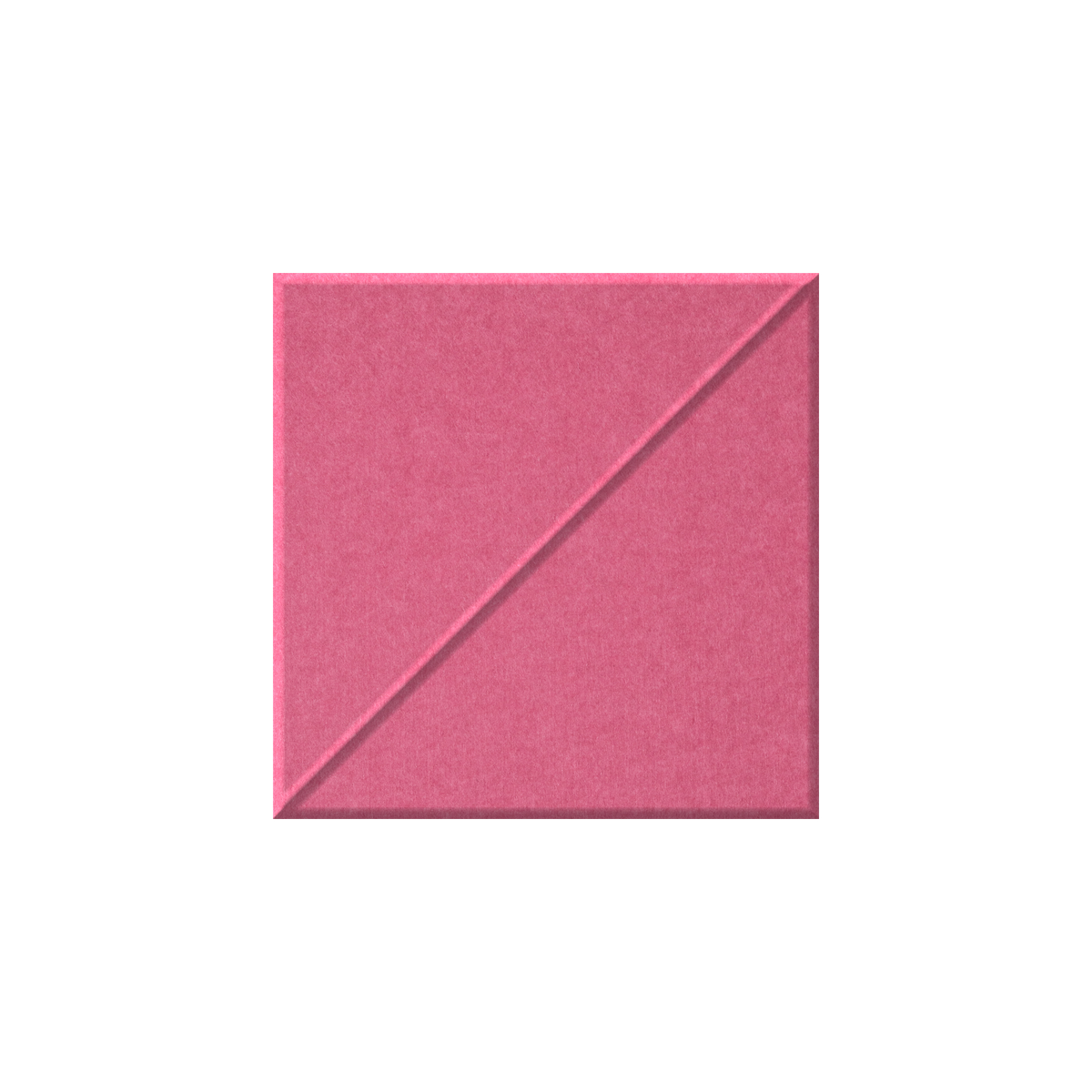 A square pink textured material swatch with a diagonal seam, centered on a plain white background.