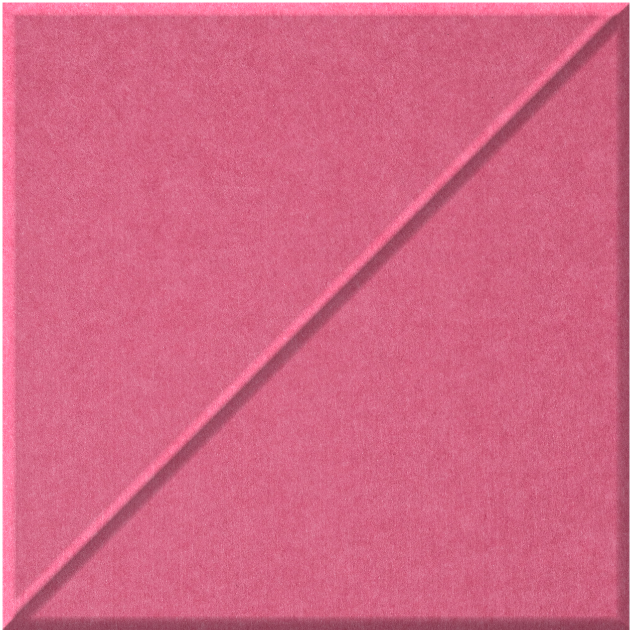 Pink tile with diagonal slash detail running from upper right to lower left.