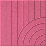 Hot Pink 9mm Engraved Tangent felt sample with concentric quarter circle grooves