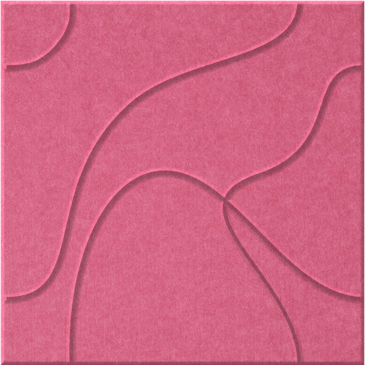 Hot Pink 9mm Engraved Topo felt sample with flowing topographic line grooves