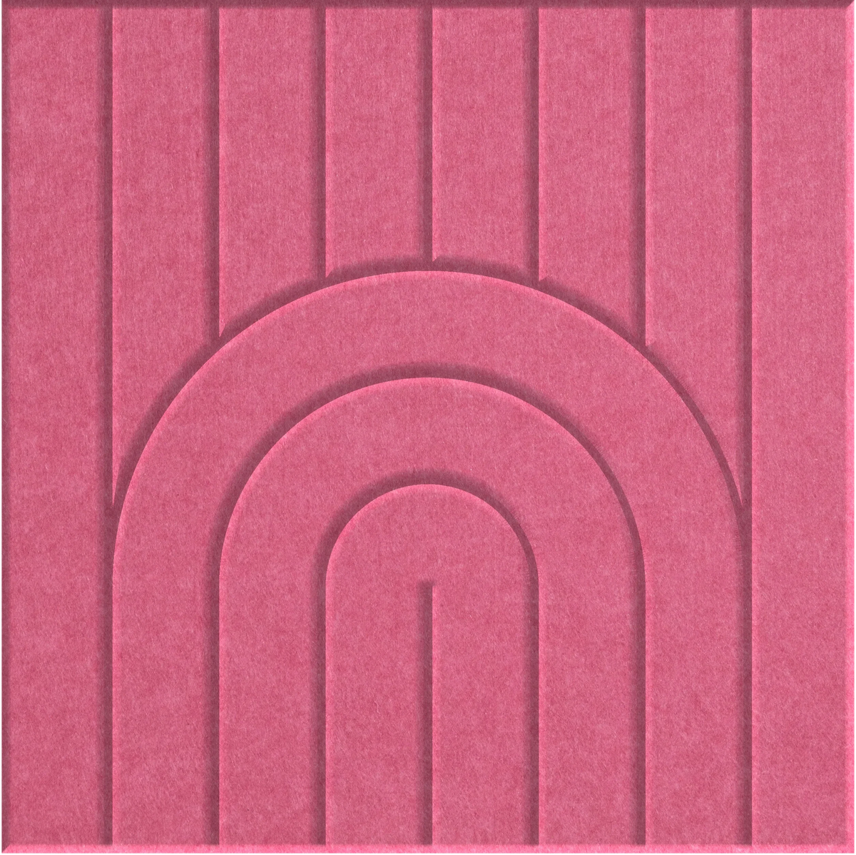 Hot Pink 9mm Engraved Zen felt sample with nested arch grooves